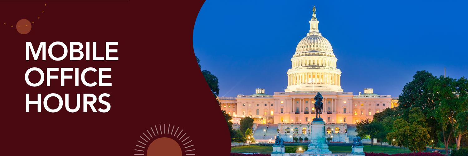 Graphic advertising the Mobile Office Hours for Congressman Tom Barrett's office.