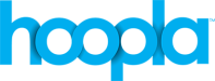Hoopla database logo of blue lowercase letters