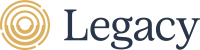 Four, golden colored, concentric circles next to text that reads: Legacy