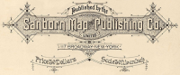 historical, black and white illustration of the Sanborn Map Publishing Co. logo