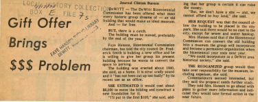 Bicentennial Museum Proposal newspapers clipping