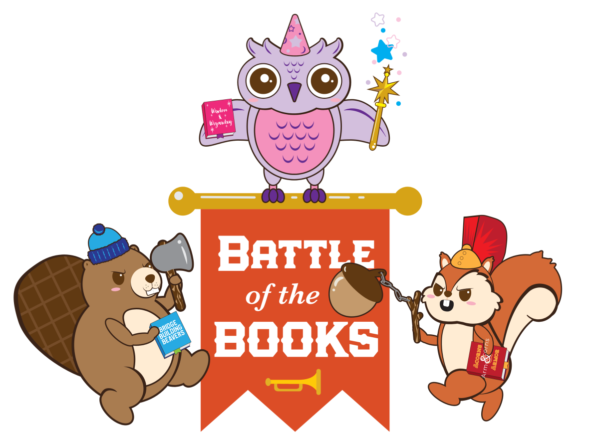 Battle of the Books banner with animals