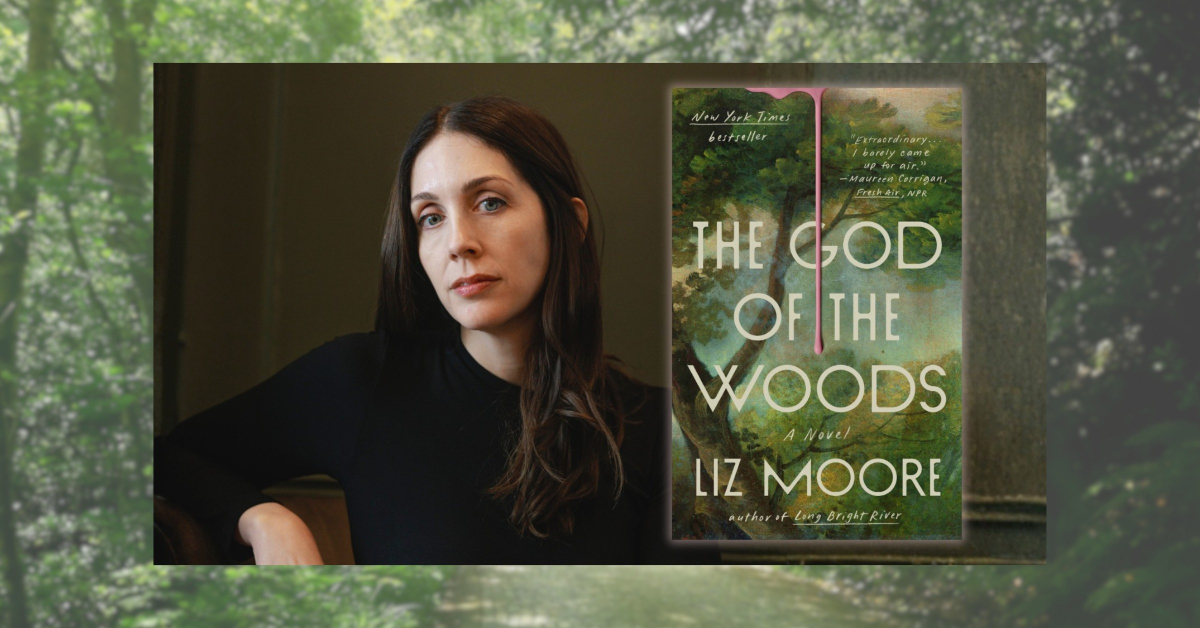 Photo of Liz Moore and her book, The God of the Woods