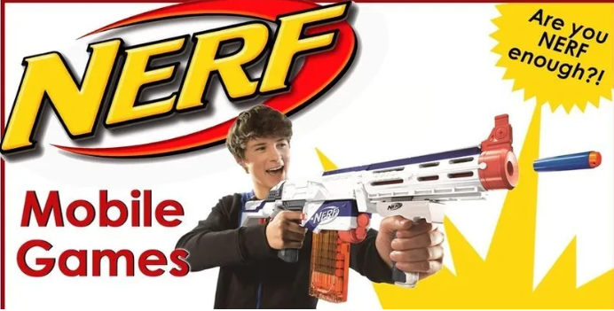young man holding a NERF gun