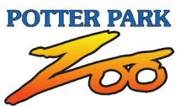 'Potter Park' in blue text. 'Zoo' in yellow/orange text with a black outline.
